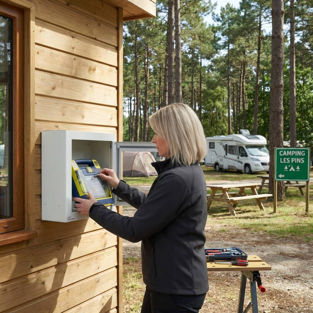 Maintenance de défibrillateur pour les campings